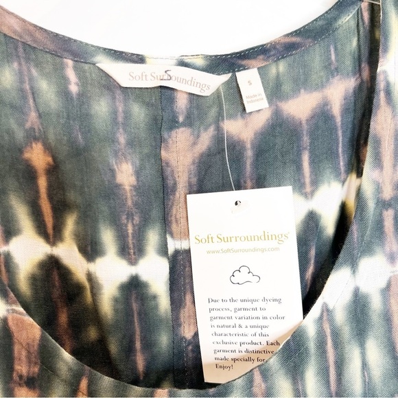 Soft Surroundings | Tied Die Green Maxi Dress Small - Picture 4 of 5